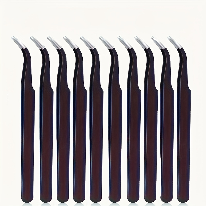 Eyelash Extension Repair - 5/10pcs Stainless Steel Curved Tip Eyelash