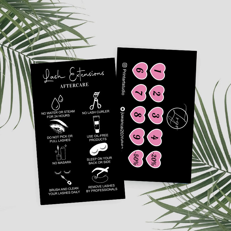 Custom Loyalty Cards with Logo - Eyelash Extension Menu ulasan dan harga