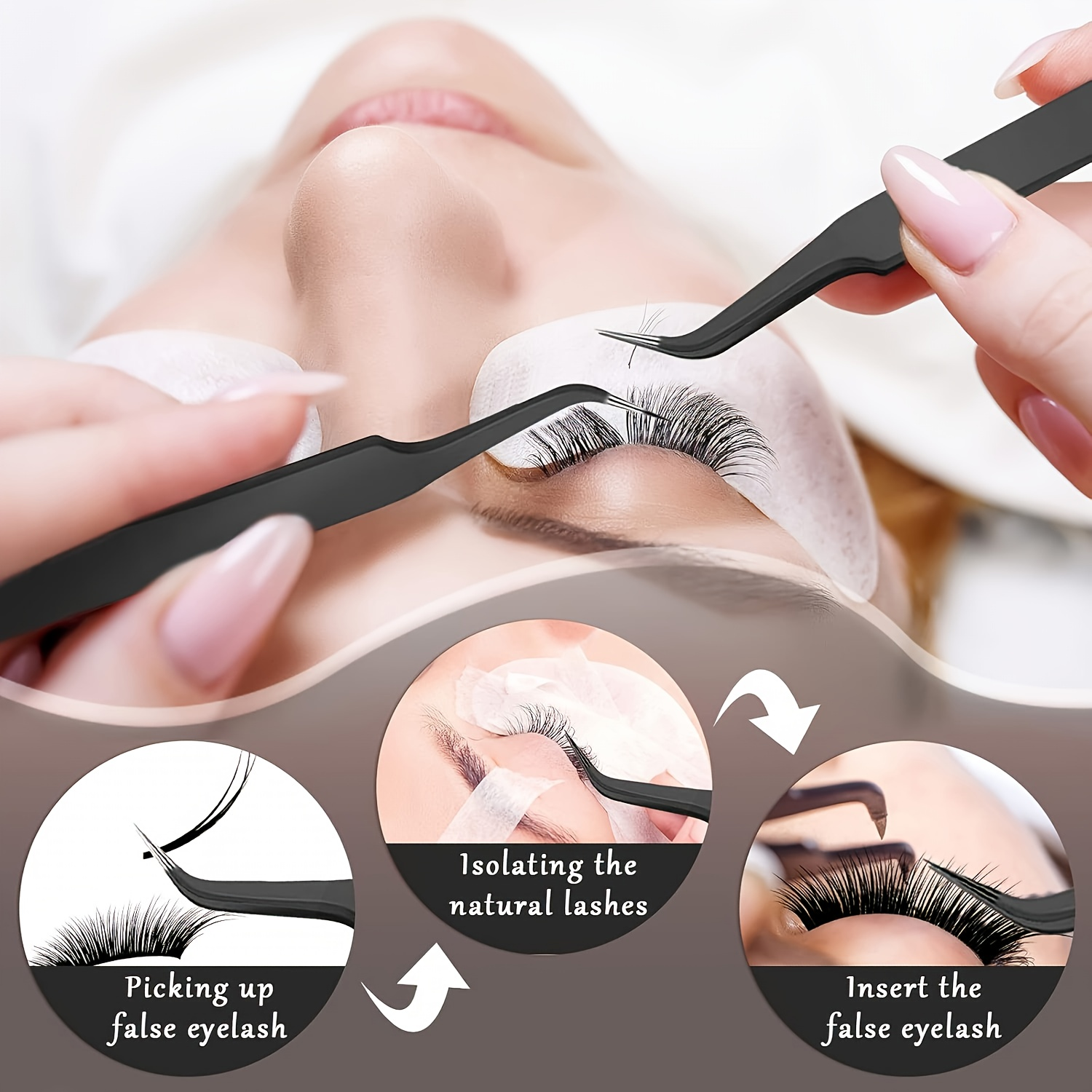 5/10pcs Stainless Steel Curved - Eyelash Extension Repair ulasan dan harga