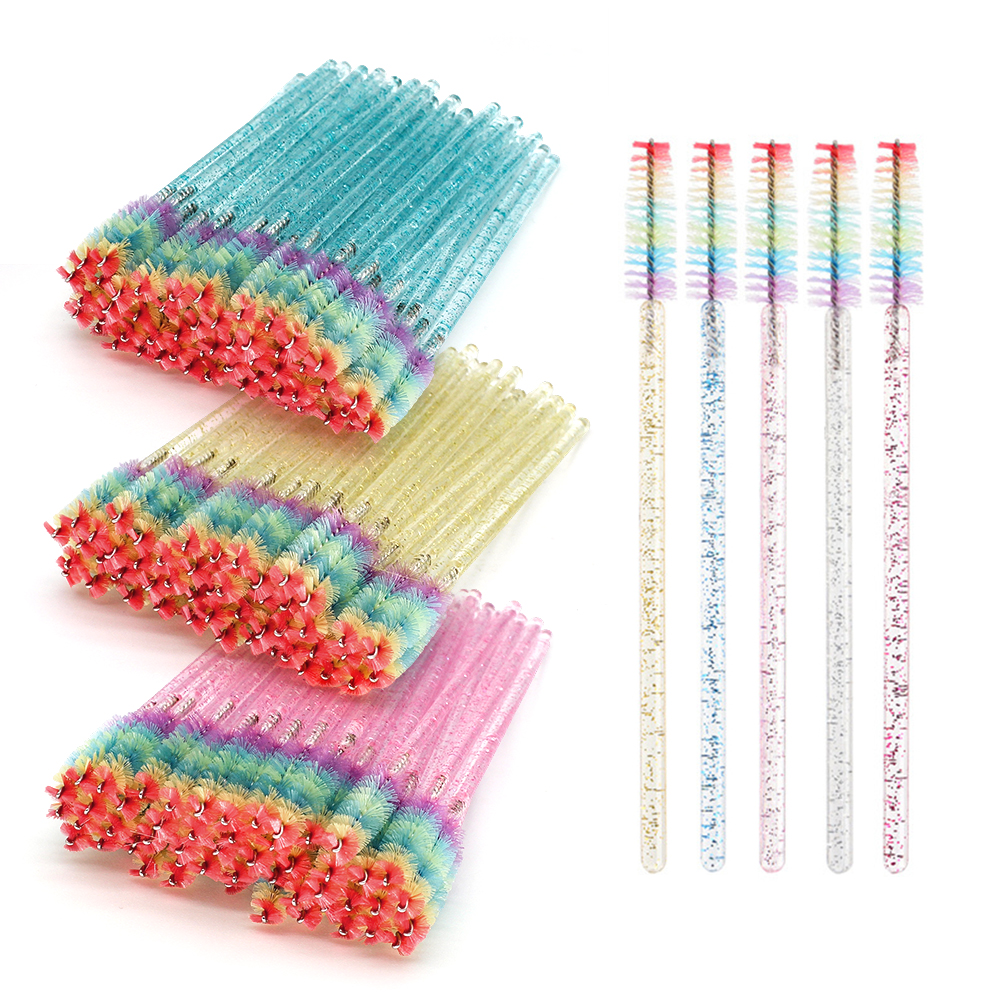 50PCS Rainbow Crystal Eyelash  - Eyelash Extension Double Lash ulasan dan harga