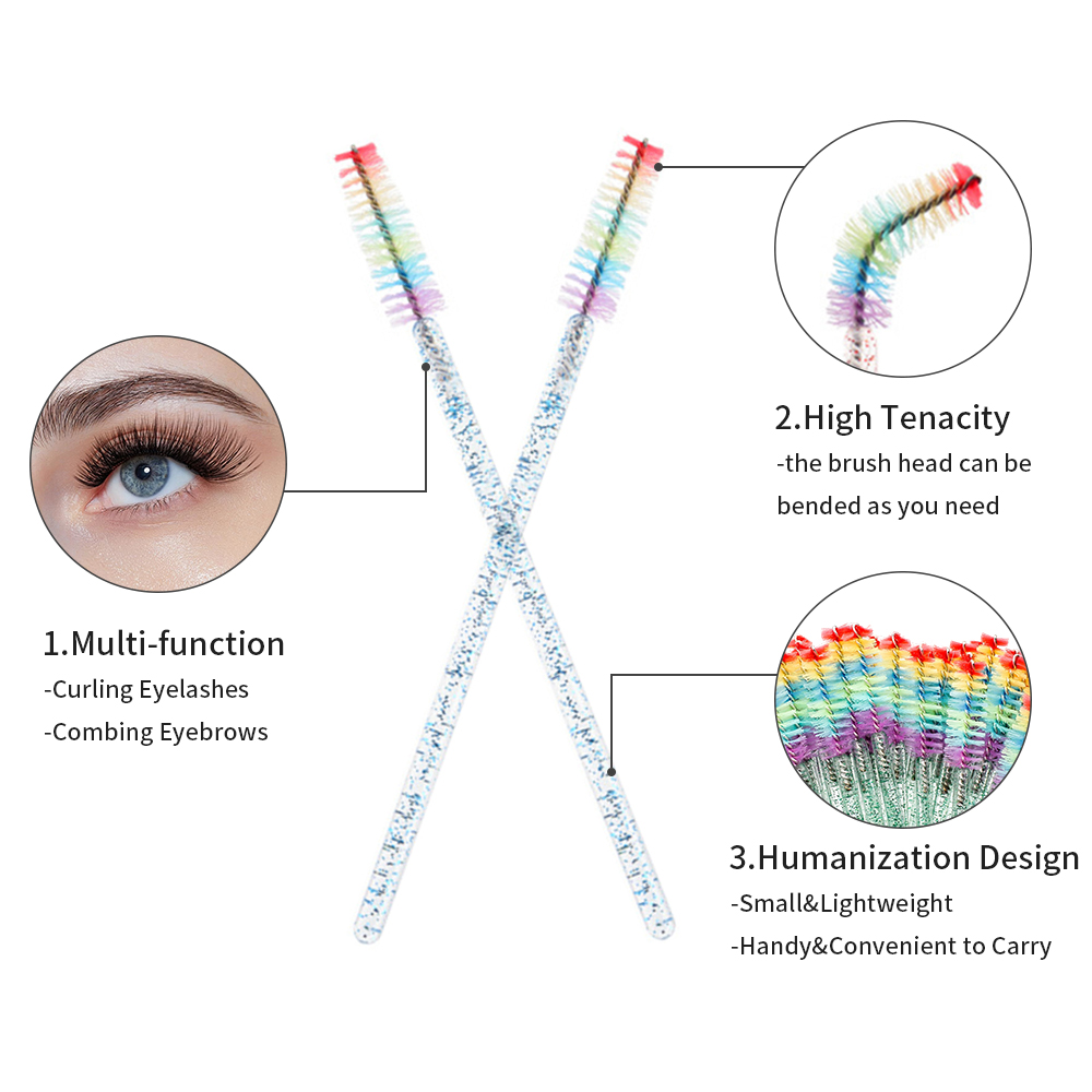 50PCS Rainbow Crystal Eyelash  - Eyelash Extension Double Lash ulasan dan harga