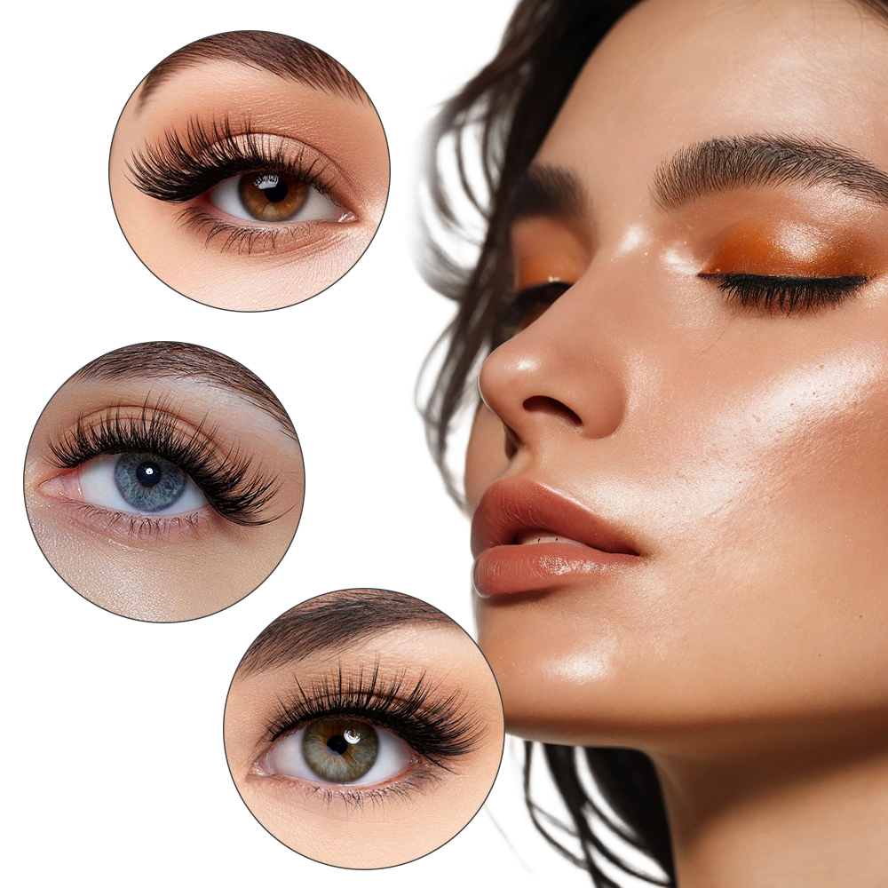 50PCS Rainbow Crystal Eyelash  - Eyelash Extension Double Lash ulasan dan harga