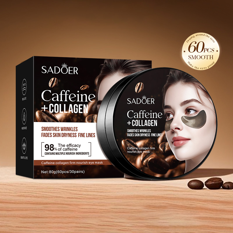 60pcs SADOER Caffeine Crystal  - Eye Pad Collagen ulasan dan harga