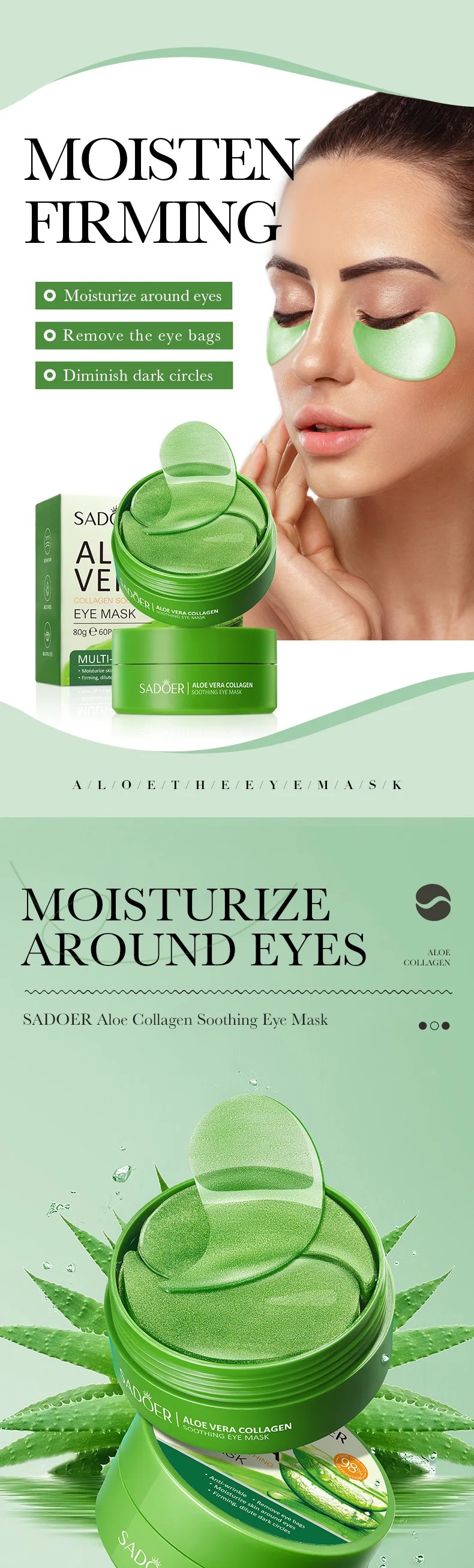 60pcs Aloe Vera Collagen Eye M - Eye Pad Collagen ulasan dan harga