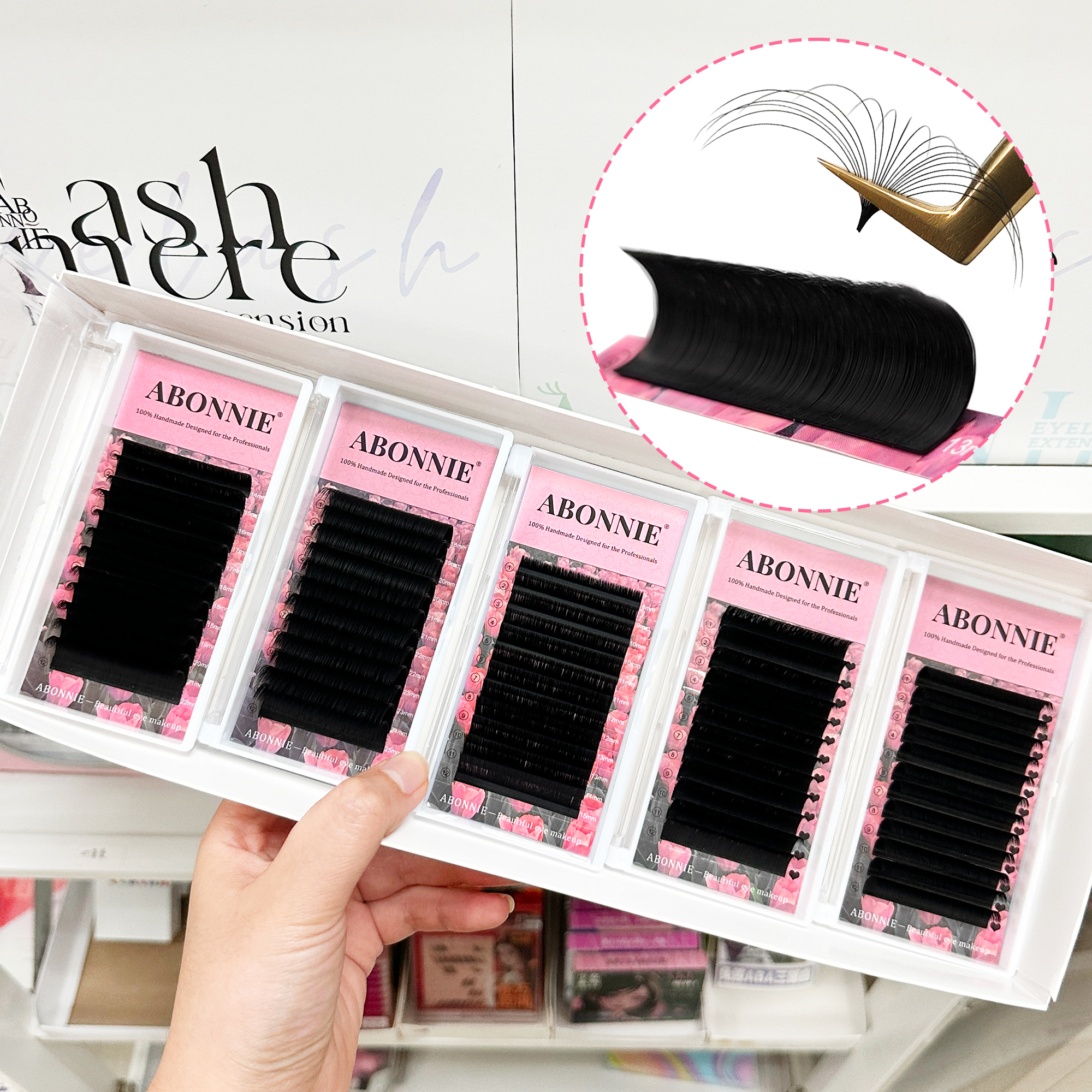 ABONNIE Matte Black Easy Fan L - Eyelash Extension Repair ulasan dan harga