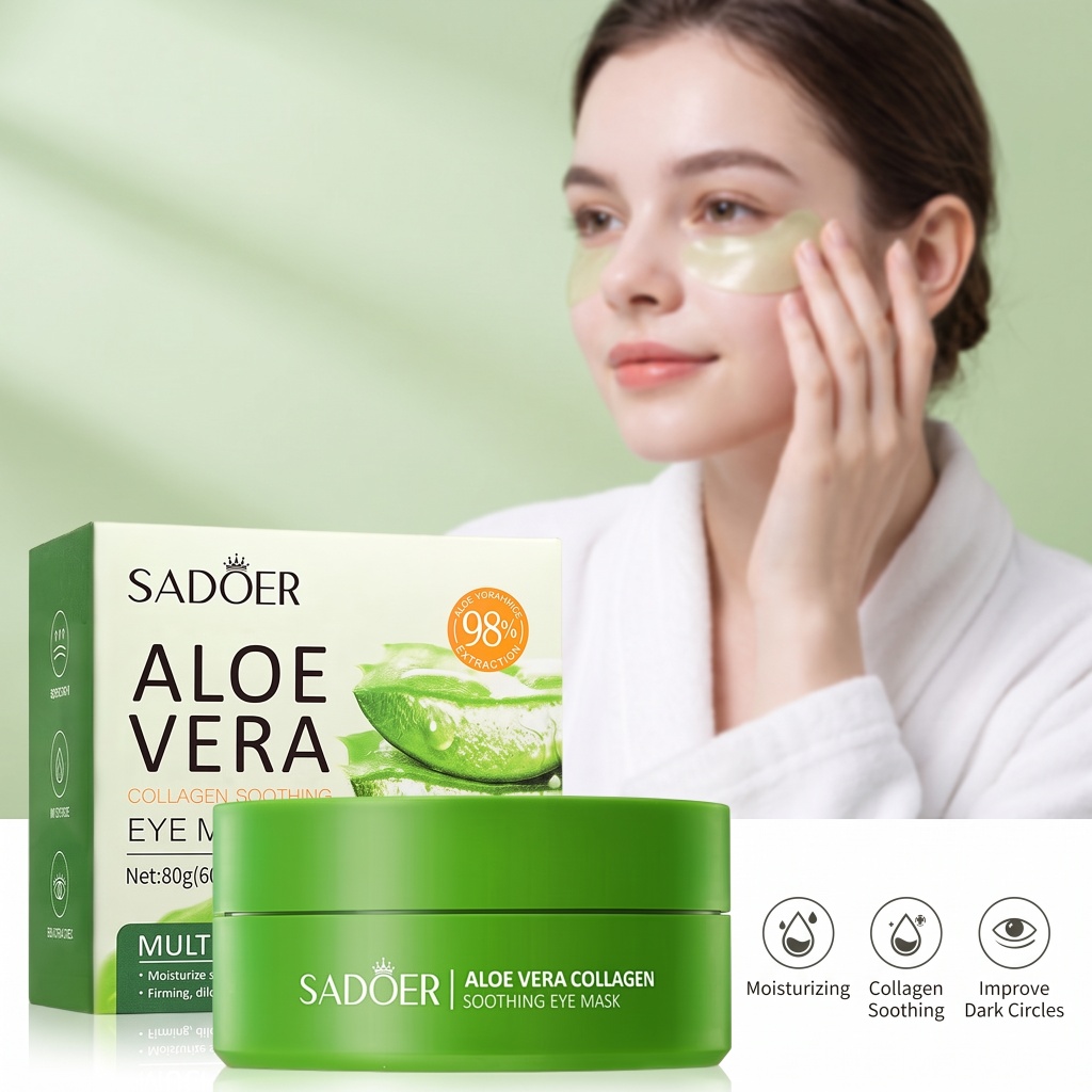 60pcs Aloe Vera Collagen Eye M - Eye Pad Collagen ulasan dan harga